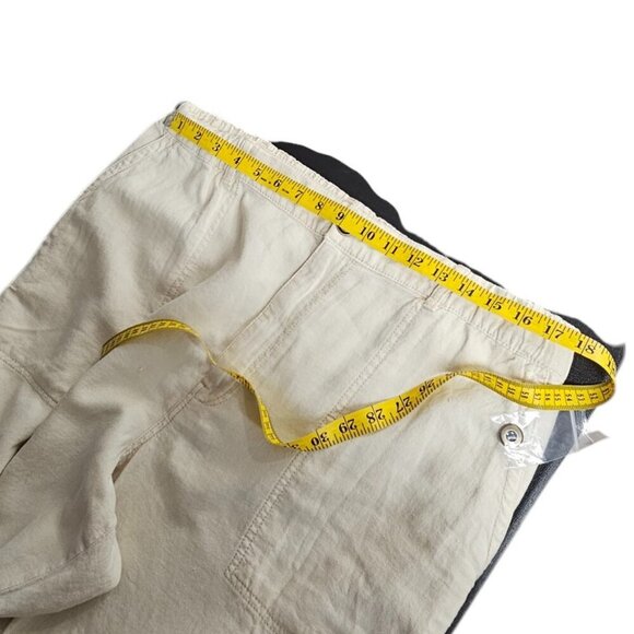 Anthropologie Pilcro Slim Linen Blend Beach Cargo Pants Ivory Size XL NWT - Picture 3 of 13
